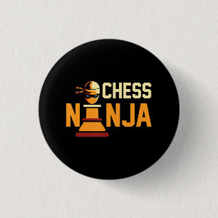 Cool Chess Ninja Chess Lovers Gift 3 Cm Round Badge