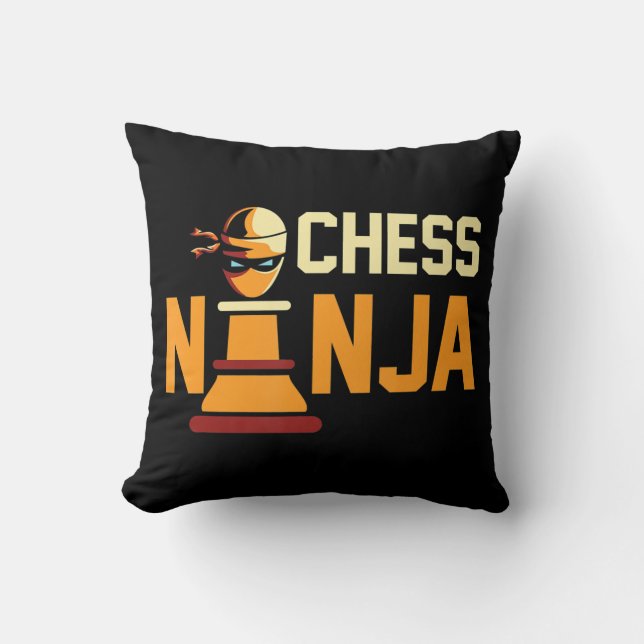 Cool Chess Ninja  Chess Lovers Gift Cushion (Front)