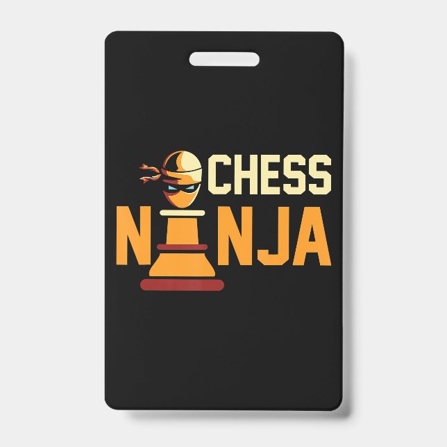 Cool Chess Ninja  Chess Lovers Gift ID Badge (Front)