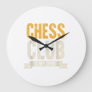 Cool Chess Player Lover Birthday Gift Chess Club Large Clock
