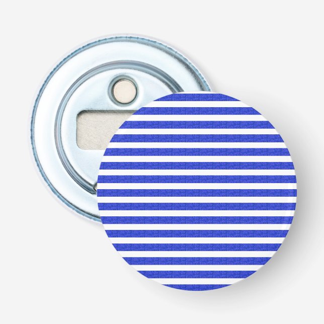 Cool Chic Blue Geometric Stripes Bottle Opener (Front)