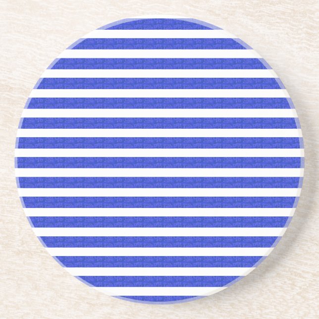 Cool Chic Blue  Geometric Stripes  Coaster (Front)