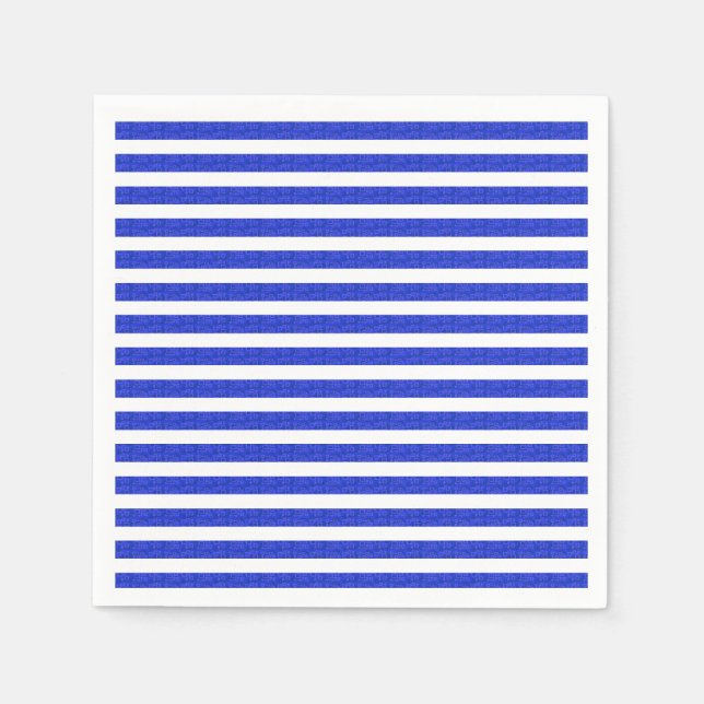 Cool Chic Blue Geometric Stripes Napkin (Front)