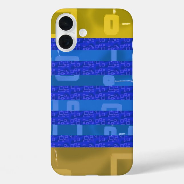 Cool Chic Blue Gold Geometric Stripes Case-Mate iPhone Case (Back)