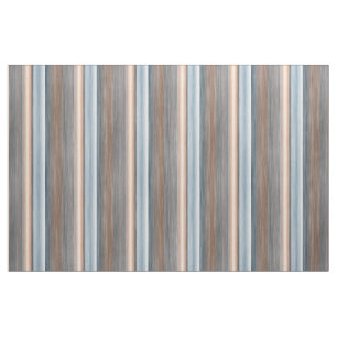 Cool Chic Brown Blue Watercolor Stripes Pattern Fabric