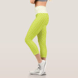 Cool Chic Fashion Green Small Polka Dots Pattern Capri Leggings<br><div class="desc">Custom, retro, cool, cute, chic, stylish, trendy, breatheable, comfortable, custom made, hand sewn, white polka dots on light green pattern womens high-wasted capri-length fashion travel workout sports yoga gym running active wear leggings, that stretches to fit your body, hugs in all the right places, bounces back after washing, and doesn't...</div>