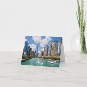 Cool Chicago River Skyline Photo Note Card