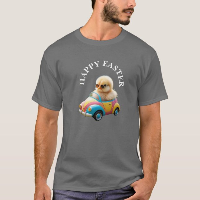 Cool Chick Driving Easter Car Mens T-Shirt (Front)