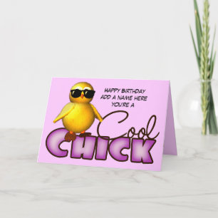 Cool Chick Personalised Greetings Cards