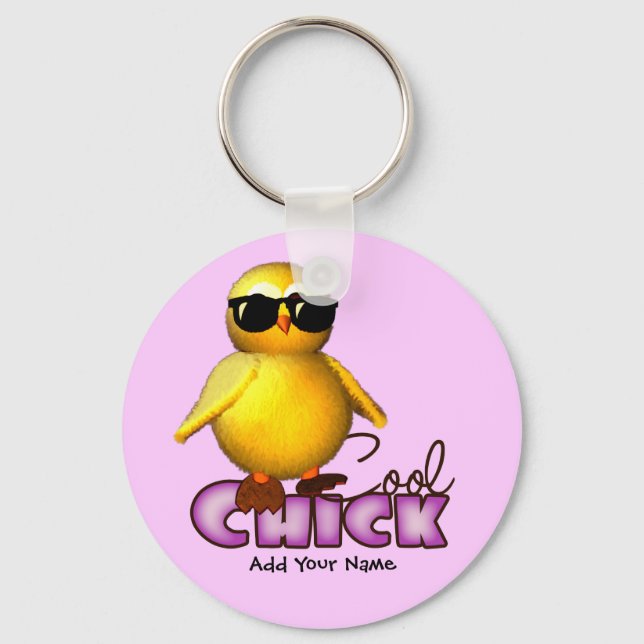 Cool Chick Personalised Keychain (Front)