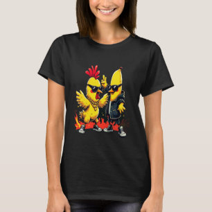 Cool Chicken and Banana Hip Hop Buddies Funny T-Shirt