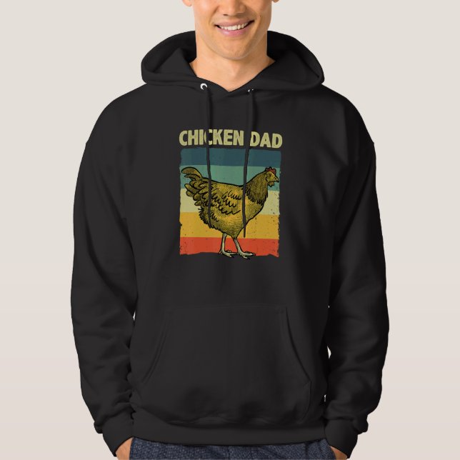 Cool Chicken Dad For Men Father Hen Chicken Farmer Hoodie (Front)
