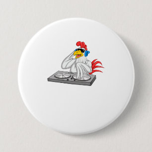 Cool Chicken DJ  Funny Party Animal Music Mi 7.5 Cm Round Badge