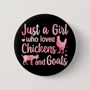 Cool Chicken Goat Design For Women Girls Pygmy Goa 6 Cm Round Badge
