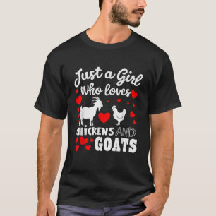 Cool Chicken Goat Design For Women Girls Pygmy Goa T-Shirt