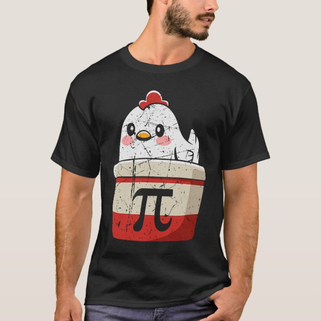 Cool Chicken Pot Pi Symbol Math Teachers Students T-Shirt (Front)