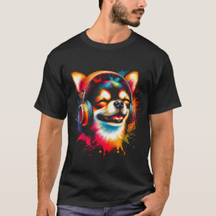 Cool Chihuahua Dog Headphone Music Art Christmas T-Shirt
