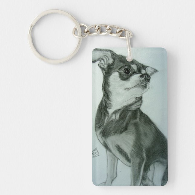 Cool Chihuahua Keychain artwork by Carol Zeock (Front)