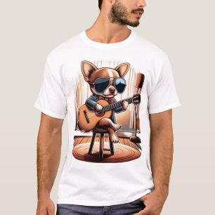Cool Chihuahua Playing Guitar T-Shirt