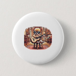 Cool Chihuahua Plays Classical Guitar 6 Cm Round Badge