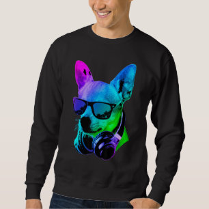 Cool Chihuahua With Headphones And Sunglasses Sweatshirt