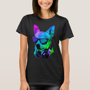 Cool Chihuahua With Headphones And Sunglasses T-Shirt