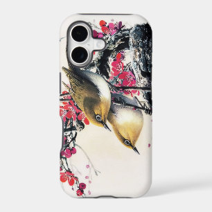 Cool chinese beautiful brown bird red cherry tree