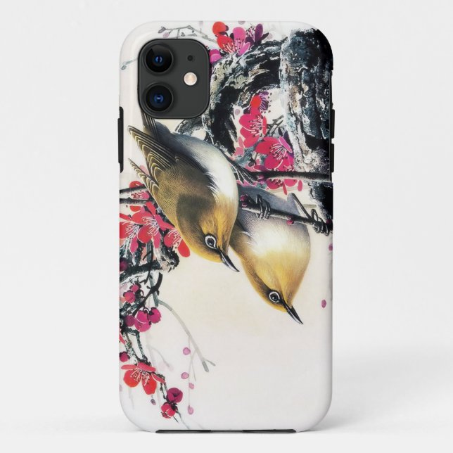 Cool chinese beautiful brown bird red cherry tree Case-Mate iPhone case (Back)