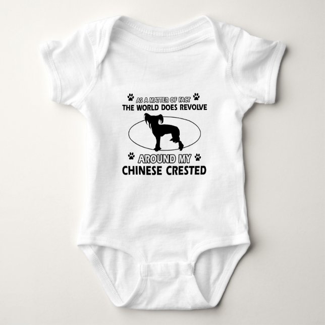 cool chinese creasted design baby bodysuit (Front)