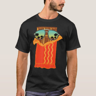 Cool Chocolate With Sunglasses Sunset Tropical Bea T-Shirt