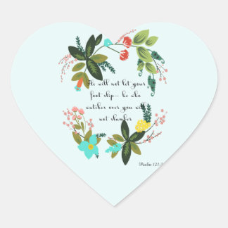 Cool Christian Art - Psalm 121:3 Heart Sticker
