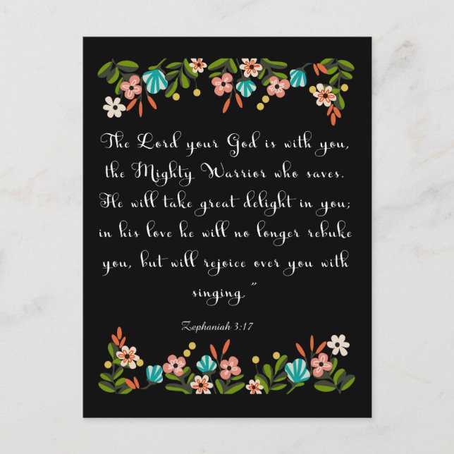 Cool Christian Art Zephaniah 3:17 Postcard (Front)