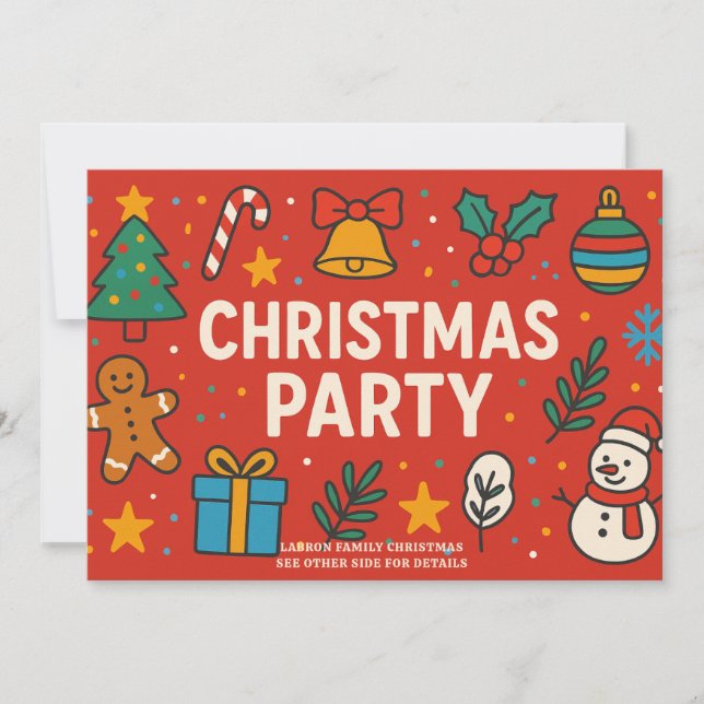 Cool Christmas Party Invite - Holiday Celebration! (Front)
