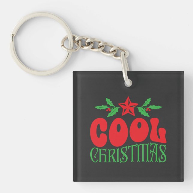 Cool Christmas – Retro Holiday Keychain Gift (Front)