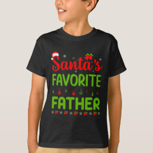 Cool Christmas Santa's Favourite Father Cute Merry T-Shirt