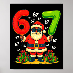 Cool Christmas Six Seven Santa Claus 6 7 Funny Gen Poster