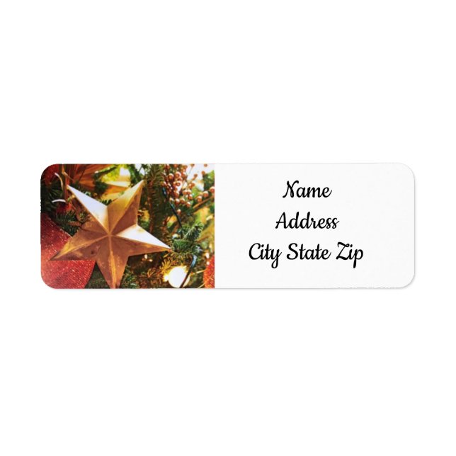 COOL CHRISTMAS STAR  *CHRISTMAS* ADDRESS LABEL (Front)