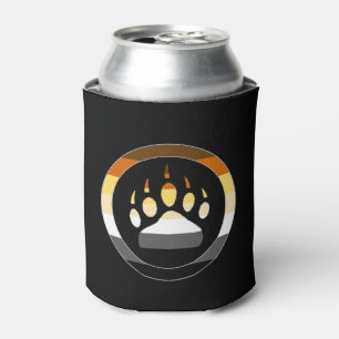 Cool Circle Gay Bears Pride Flag Bear Paw Can Cooler