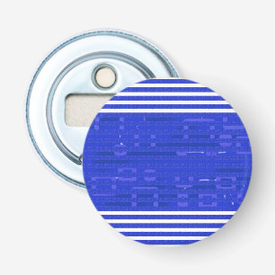 Cool Circuit Blue Geometric Stripes Bottle Opener