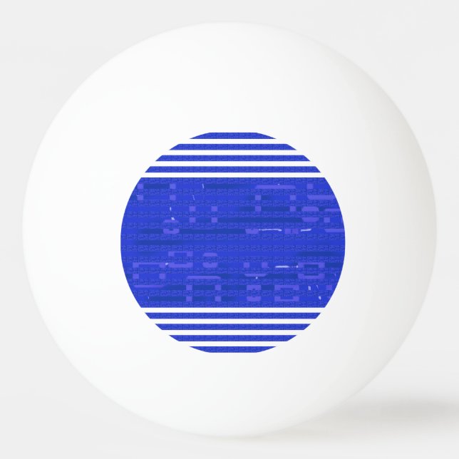 Cool Circuit Blue Geometric Stripes  Ping Pong Ball (Front)