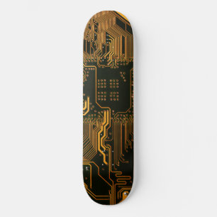 Cool Circuit Board Computer copper and black Skateboard