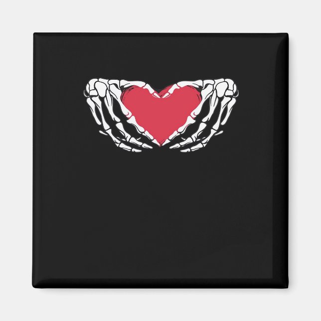 Cool Classic Funny Skeleton Hands Heart - Valentin Magnet (Front)