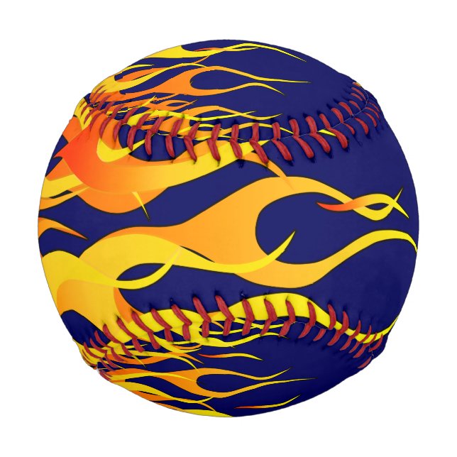 Cool Classic Racing Flames Baseball (Back)