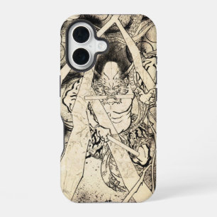Cool classic vintage japanese demon ink tattoo iPhone 16 case
