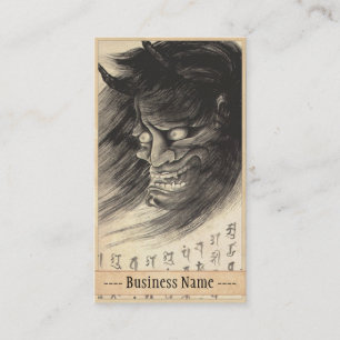 Cool classic vintage japanese demon tattoo art business card