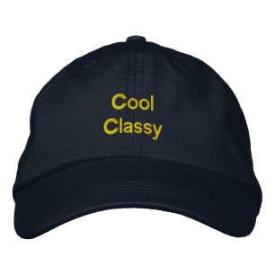 Cool Classy Printed Confidence and Charm-Hat Navy Embroidered Hat