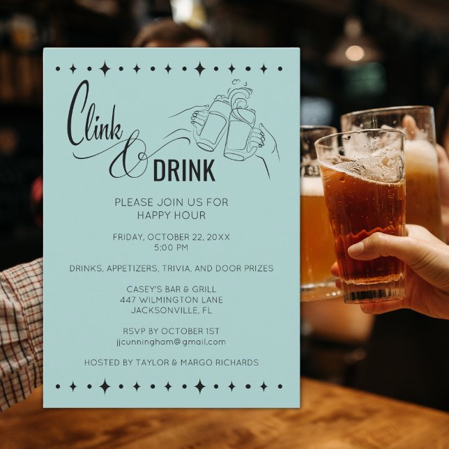 Cool Clink & Drink Happy Hour Invitation (Creator Uploaded)