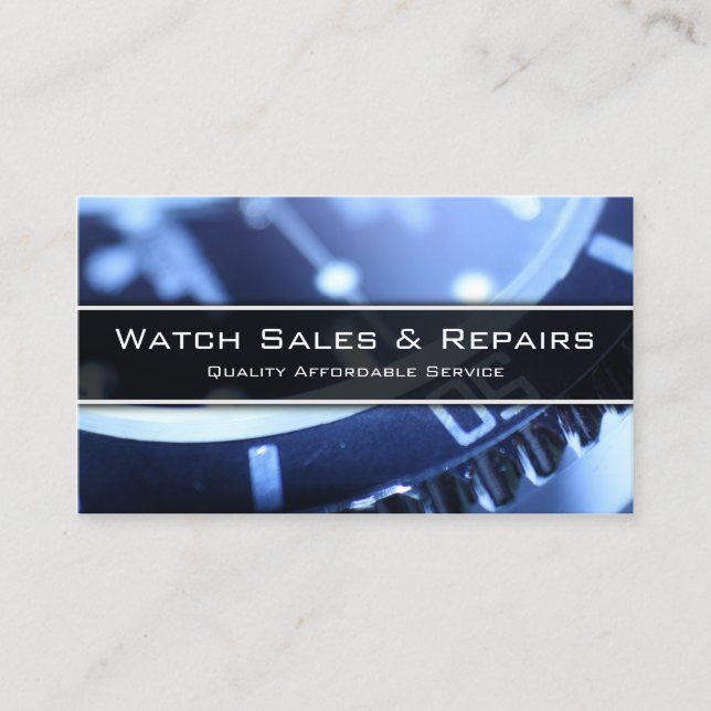 Cool Close up Photo of a Watch - Business Card (Front)