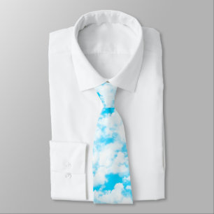 cool cloudy sky tiled pattern tie