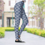 Cool Coastal Blue Waves Your Colour Choice Pattern Leggings<br><div class="desc">Cool leggings with a coastal wave pattern in blue and white.  Easily change the background colour by clicking on "customise it" and then the small eye dropper. Fun for the gym or hanging out.</div>
